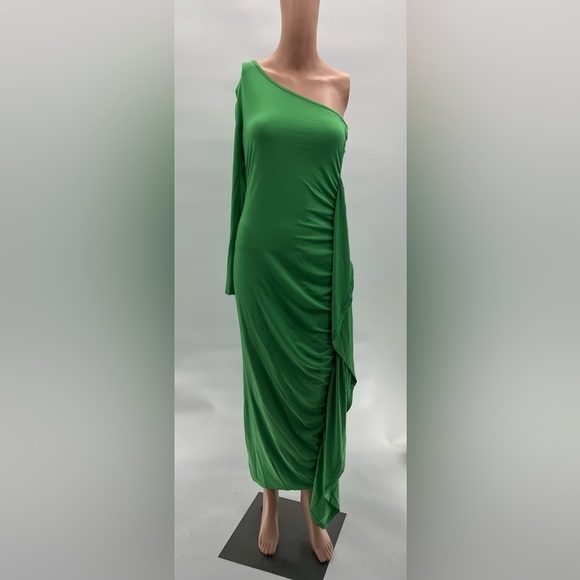 One Shoulder Ruches Asymmetrical Maxi Dress | Size S | NWOT - Picture 2 of 7